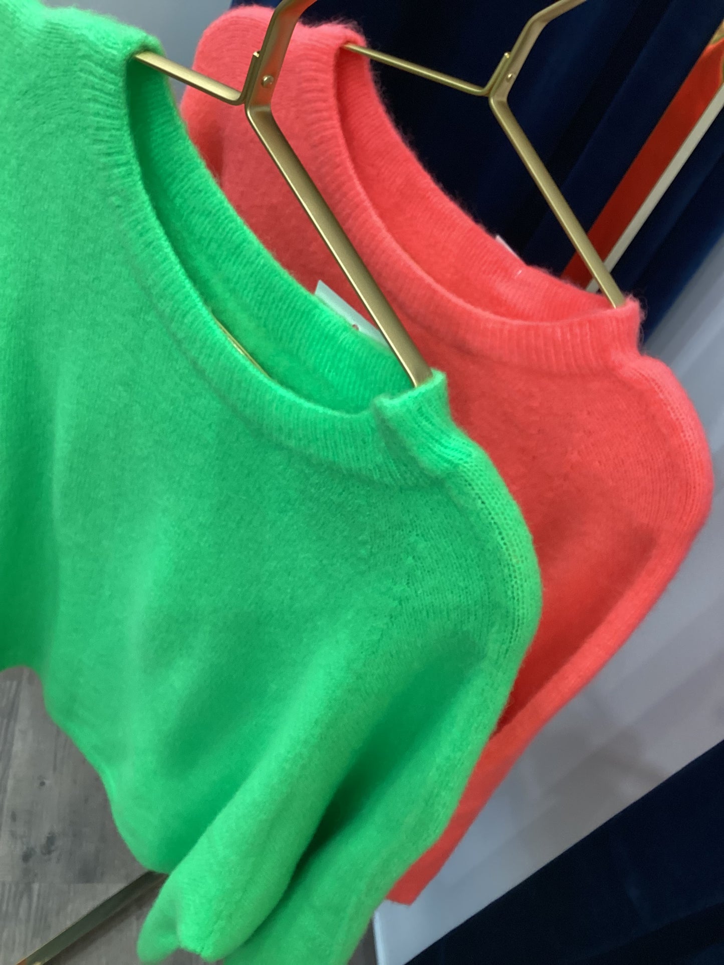 Kurzarm Pullover 🍏🧡 Neon Green Orange One Size