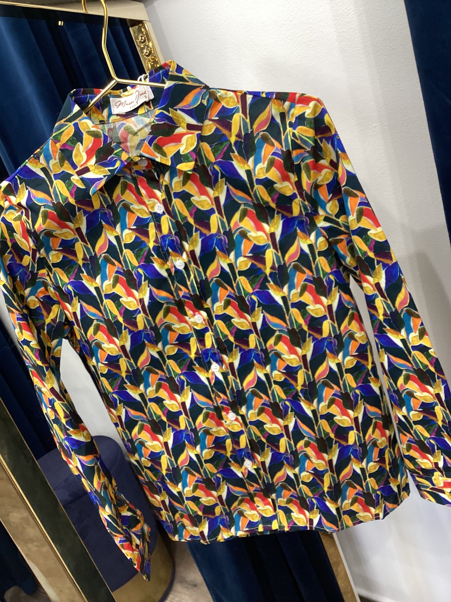 Bluse 💙❤️🧡 Hemd Damen farbenfroh einzigartig