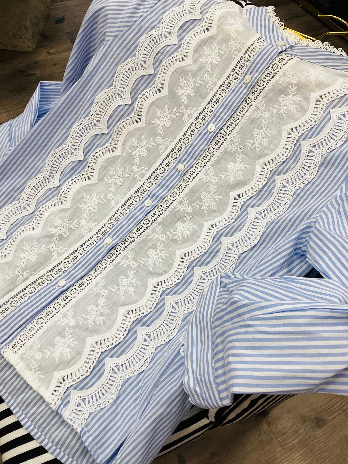 Bluse 🩵☁️ Romantisch Boho Sky Blue