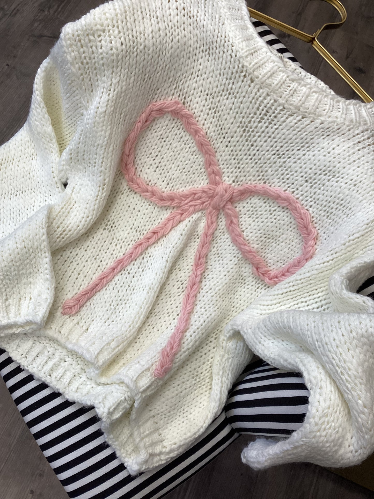 Damen Pullover 🎀 One Size ecru Baumwolle