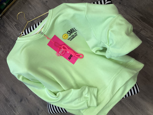 Coole Sweatshirt Smile 😀🍏 One Size mit Anhänger