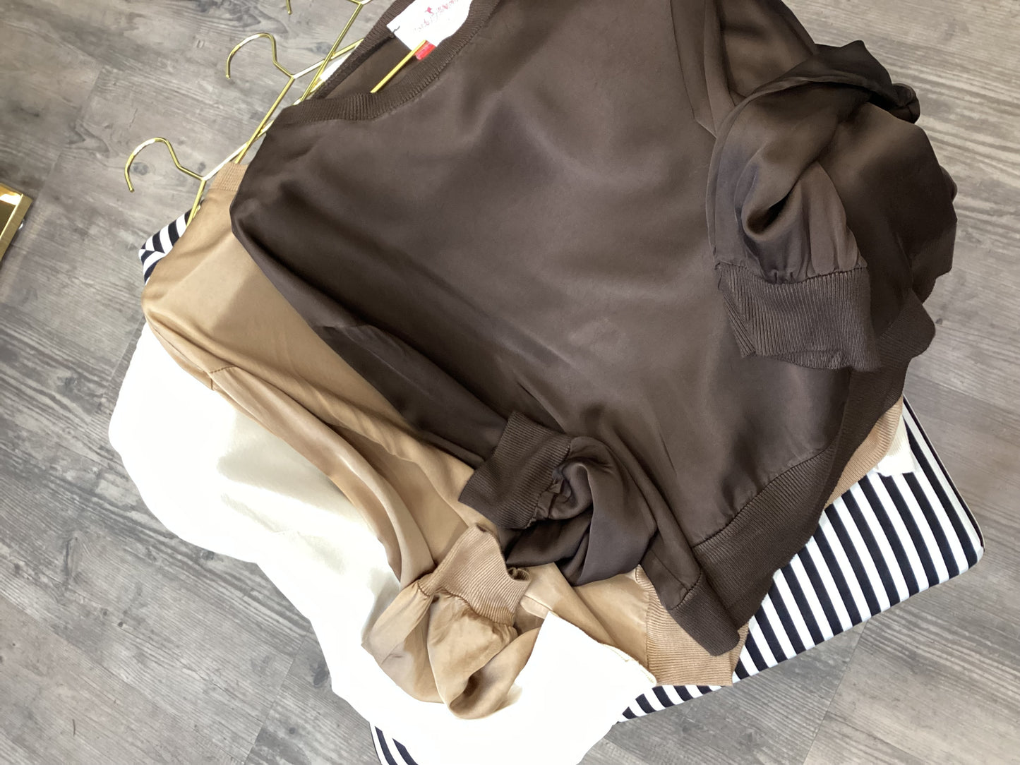 Kaffee ☕️Cappuccino 🍫 Vanille 🍦 Bluse mit Seide