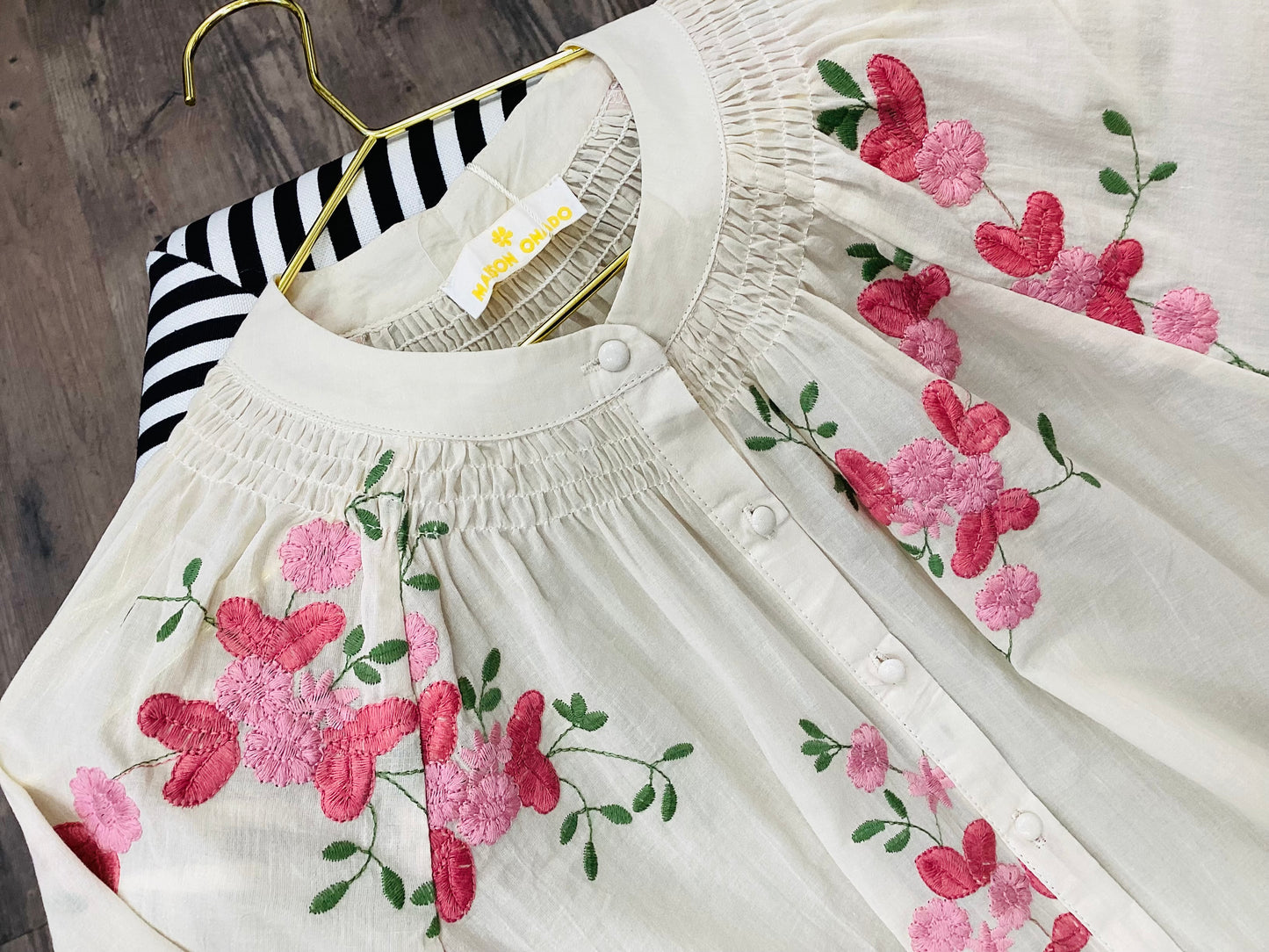 Damen Bluse Flowers with Vanille 🌸🌷 Baumwolle