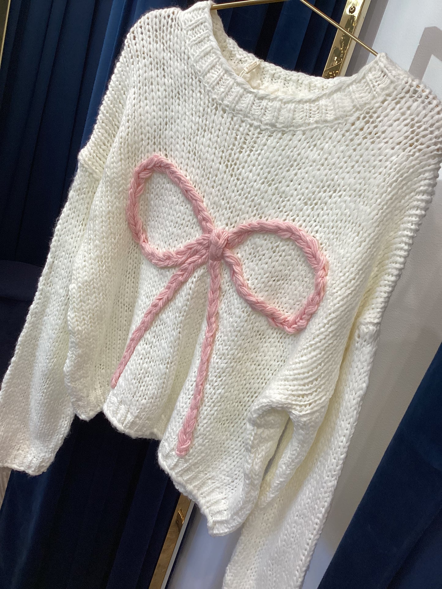 Damen Pullover 🎀 One Size ecru Baumwolle