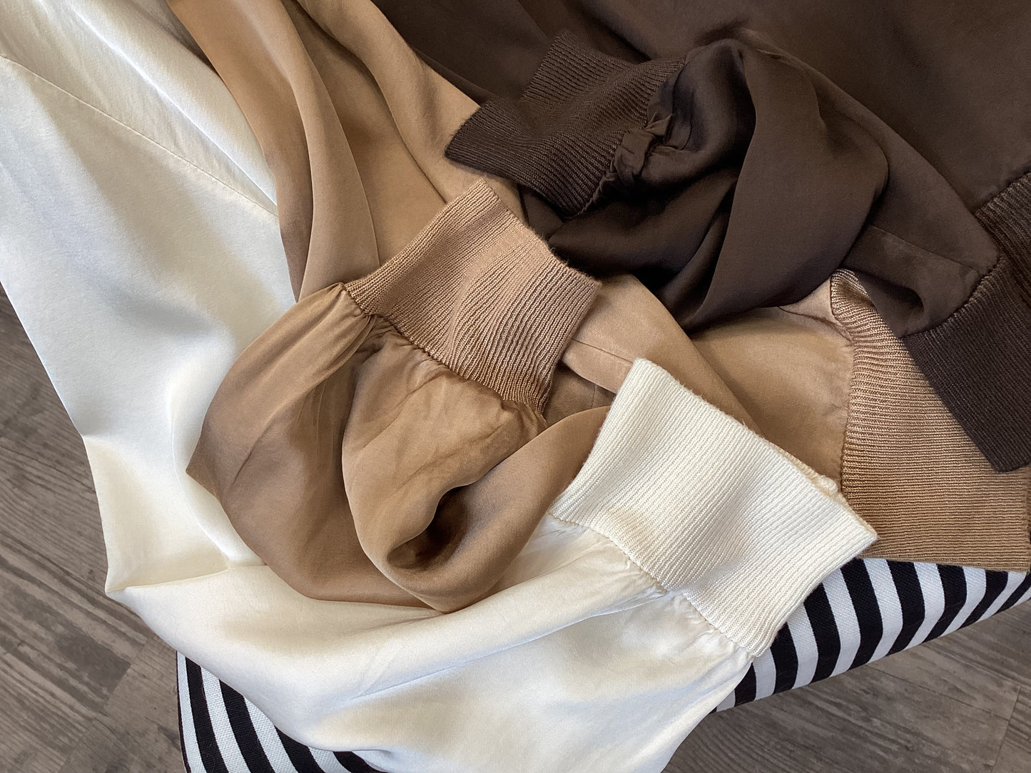 Kaffee ☕️Cappuccino 🍫 Vanille 🍦 Bluse mit Seide