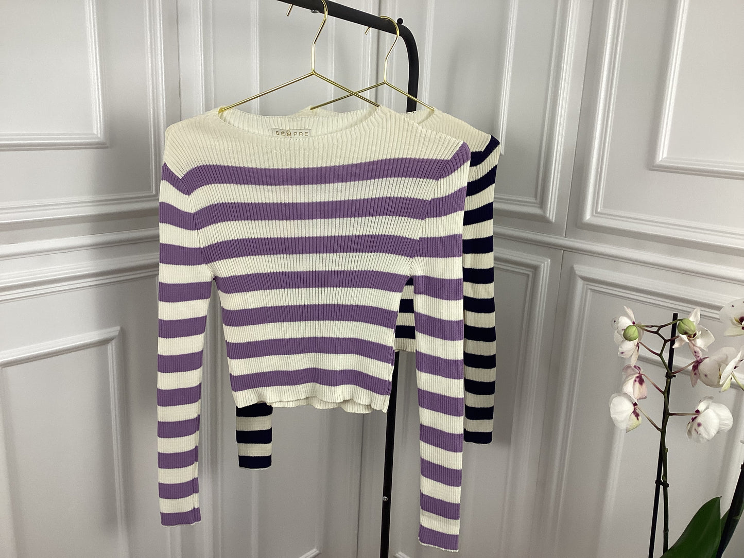 Pullover gestreift lila Sky Navy OneSize