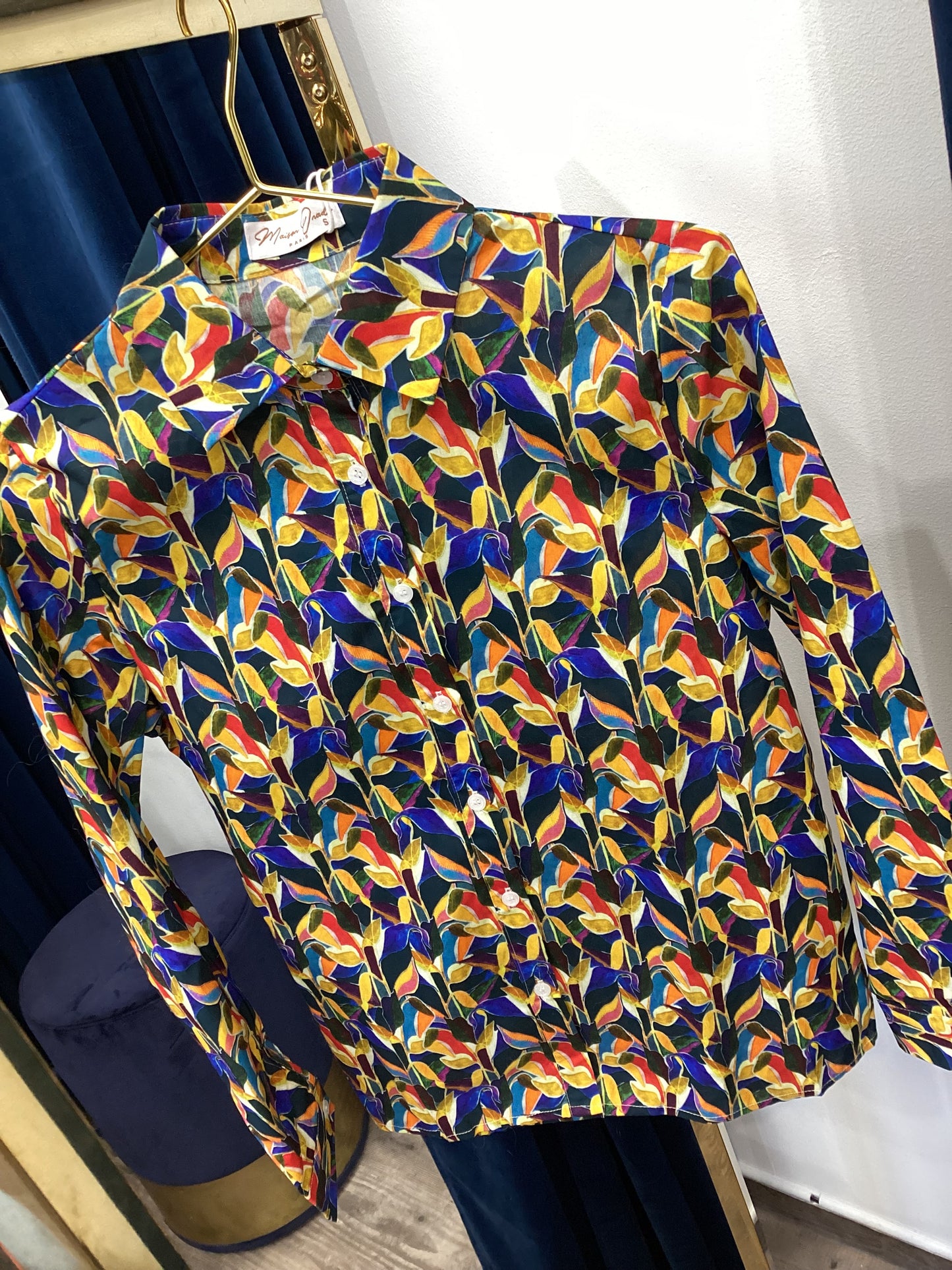 Bluse 💙❤️🧡 Hemd Damen farbenfroh einzigartig