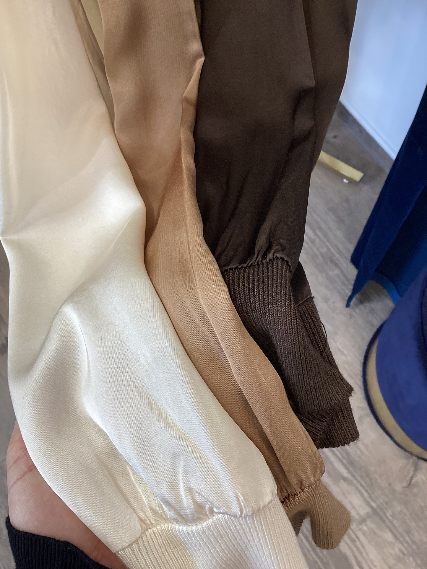 Kaffee ☕️Cappuccino 🍫 Vanille 🍦 Bluse mit Seide