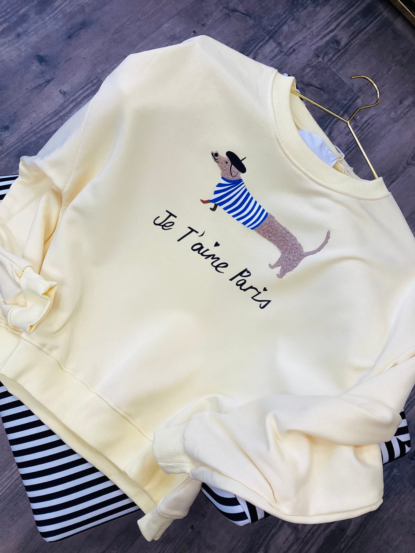 Damen Sweatshirt  Hot-Dog 🐾🦴🐶 One Size 🌷🍋🩵