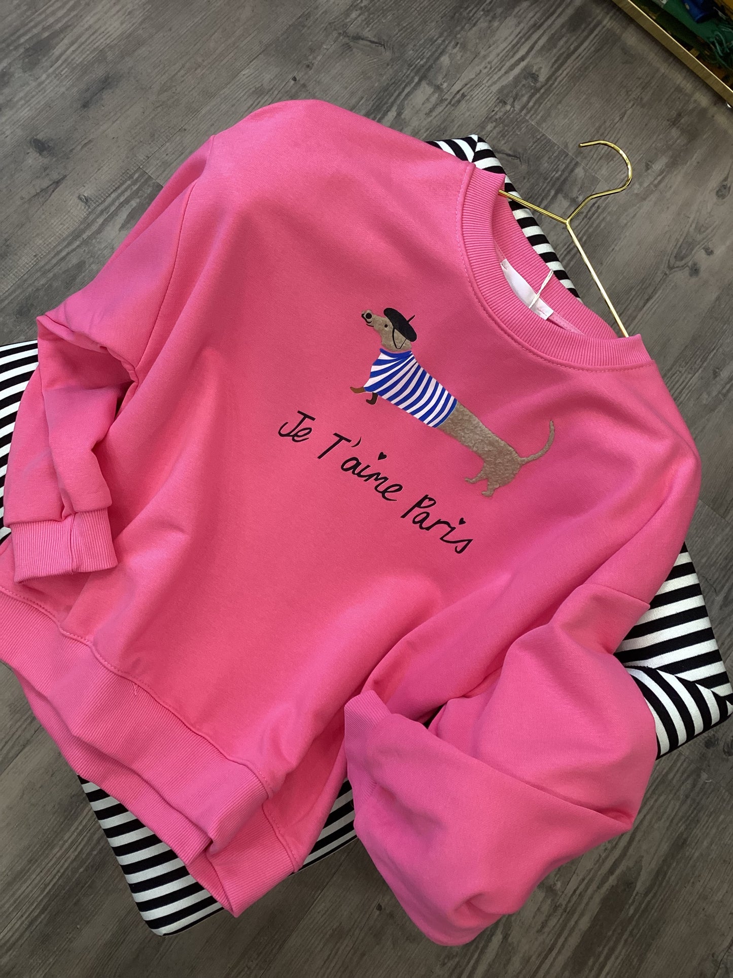 Damen Sweatshirt  Hot-Dog 🐾🦴🐶 One Size 🌷🍋🩵