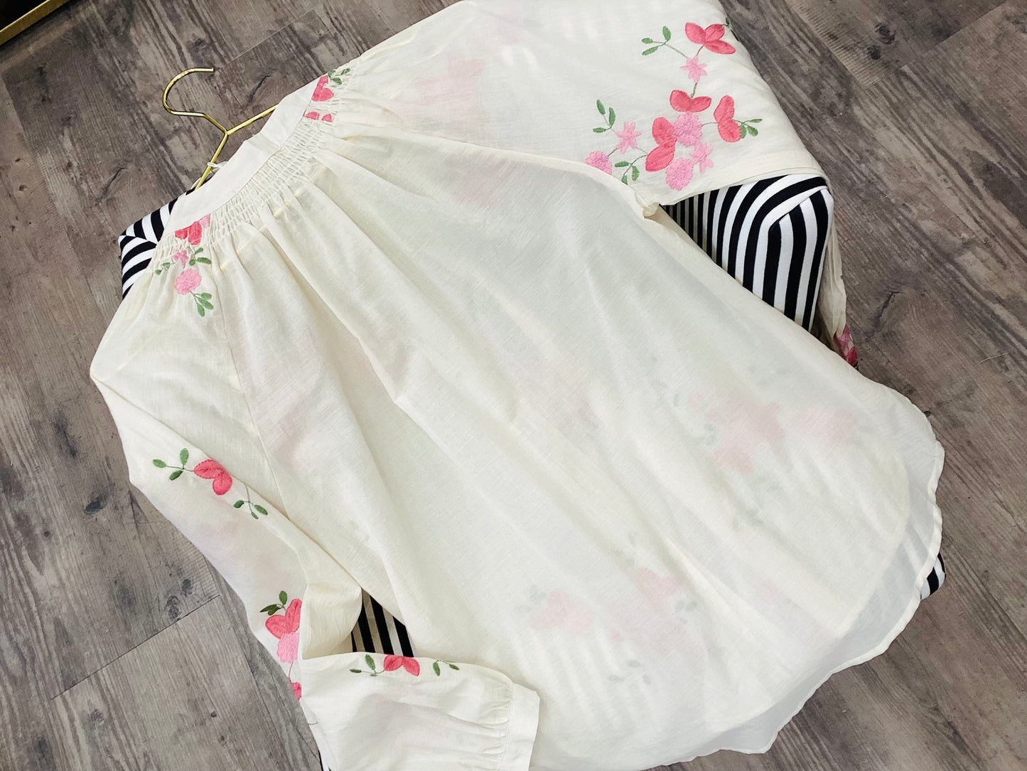 Damen Bluse Flowers with Vanille 🌸🌷 Baumwolle