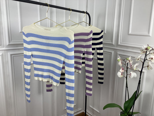 Pullover gestreift lila Sky Navy OneSize