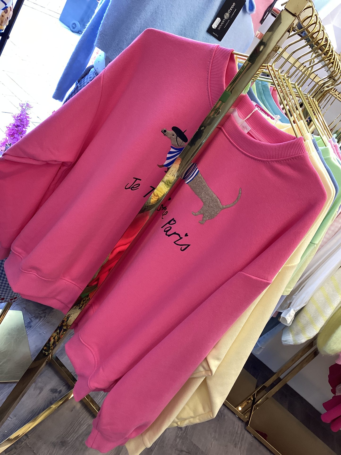 Damen Sweatshirt  Hot-Dog 🐾🦴🐶 One Size 🌷🍋🩵