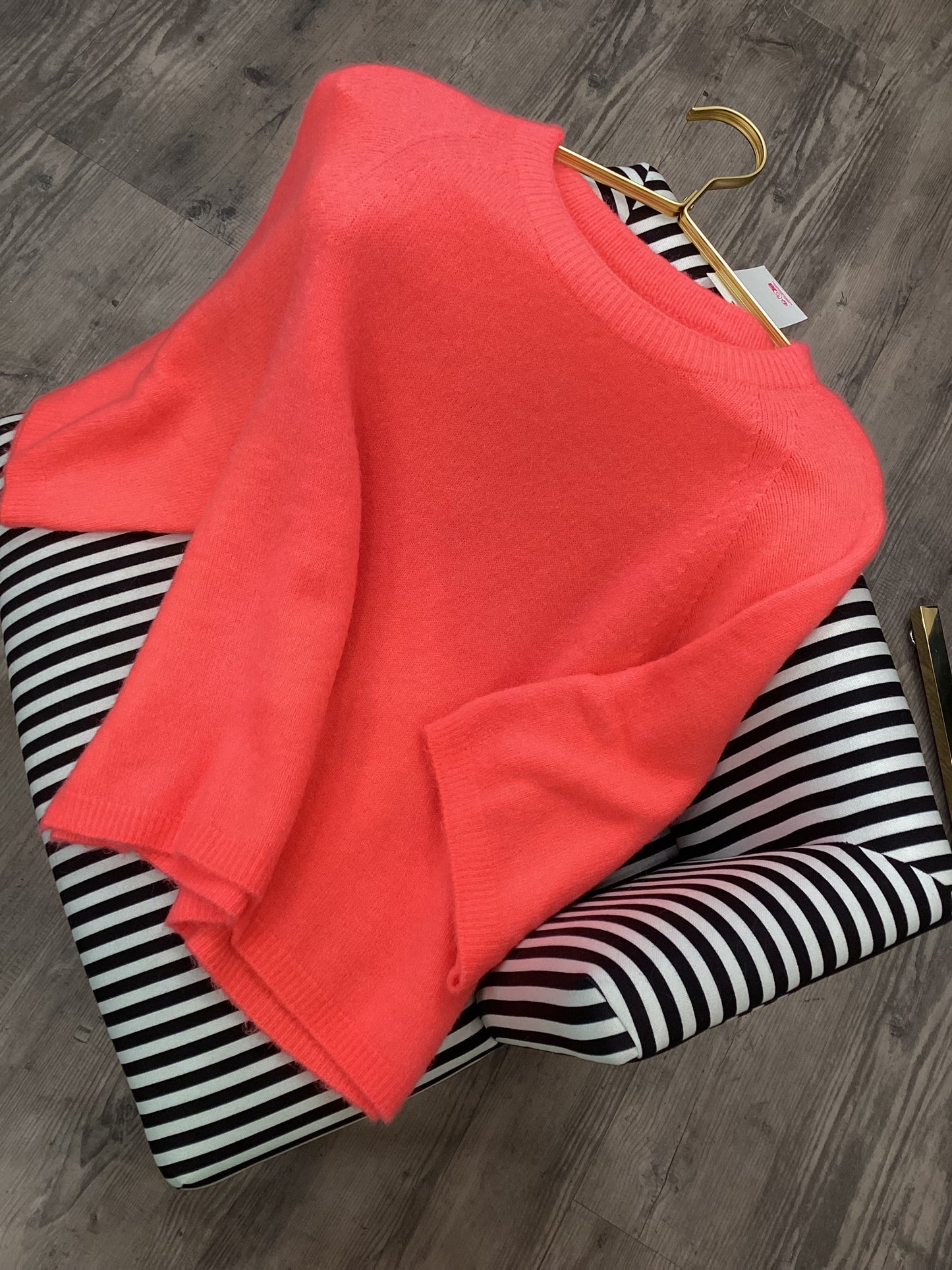 Kurzarm Pullover 🍏🧡 Neon Green Orange One Size