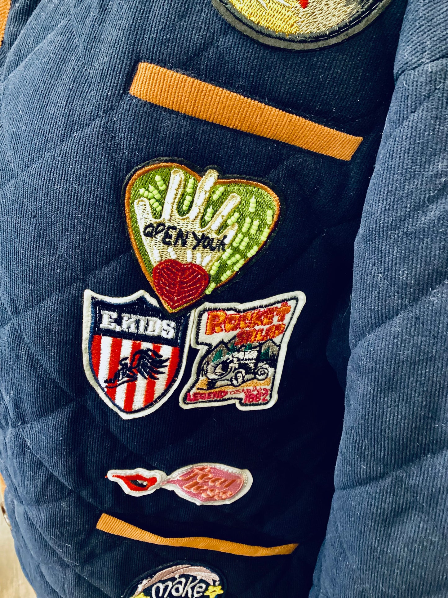 Übergangsjacke ♣️♠️ Jacke Modern Logo Patches Navy
