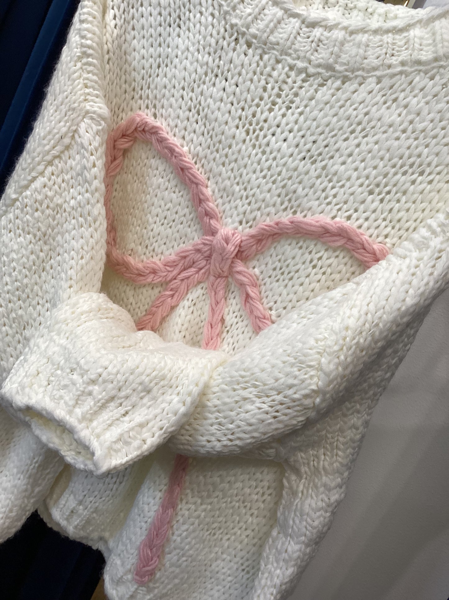 Damen Pullover 🎀 One Size ecru Baumwolle