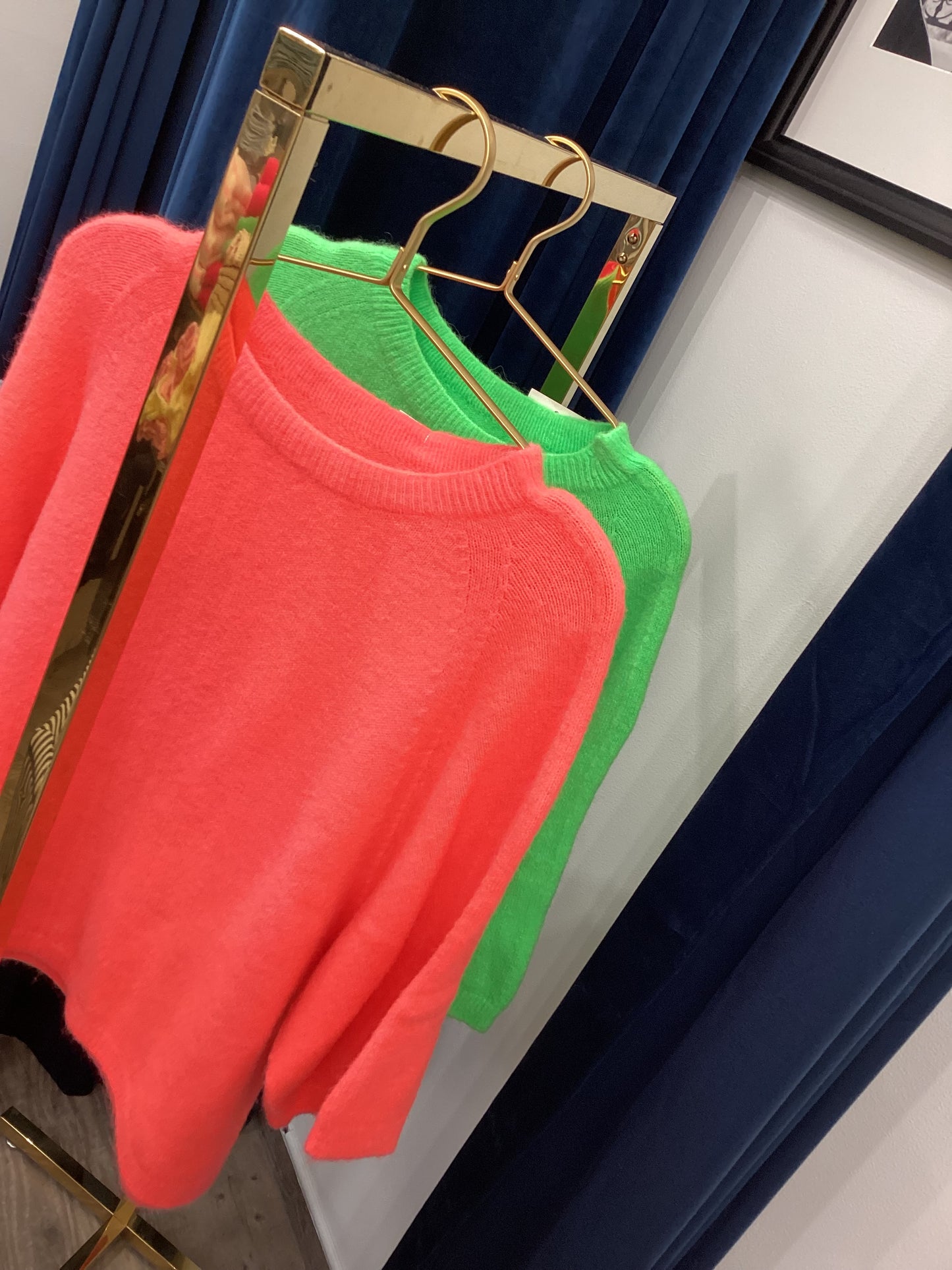 Kurzarm Pullover 🍏🧡 Neon Green Orange One Size