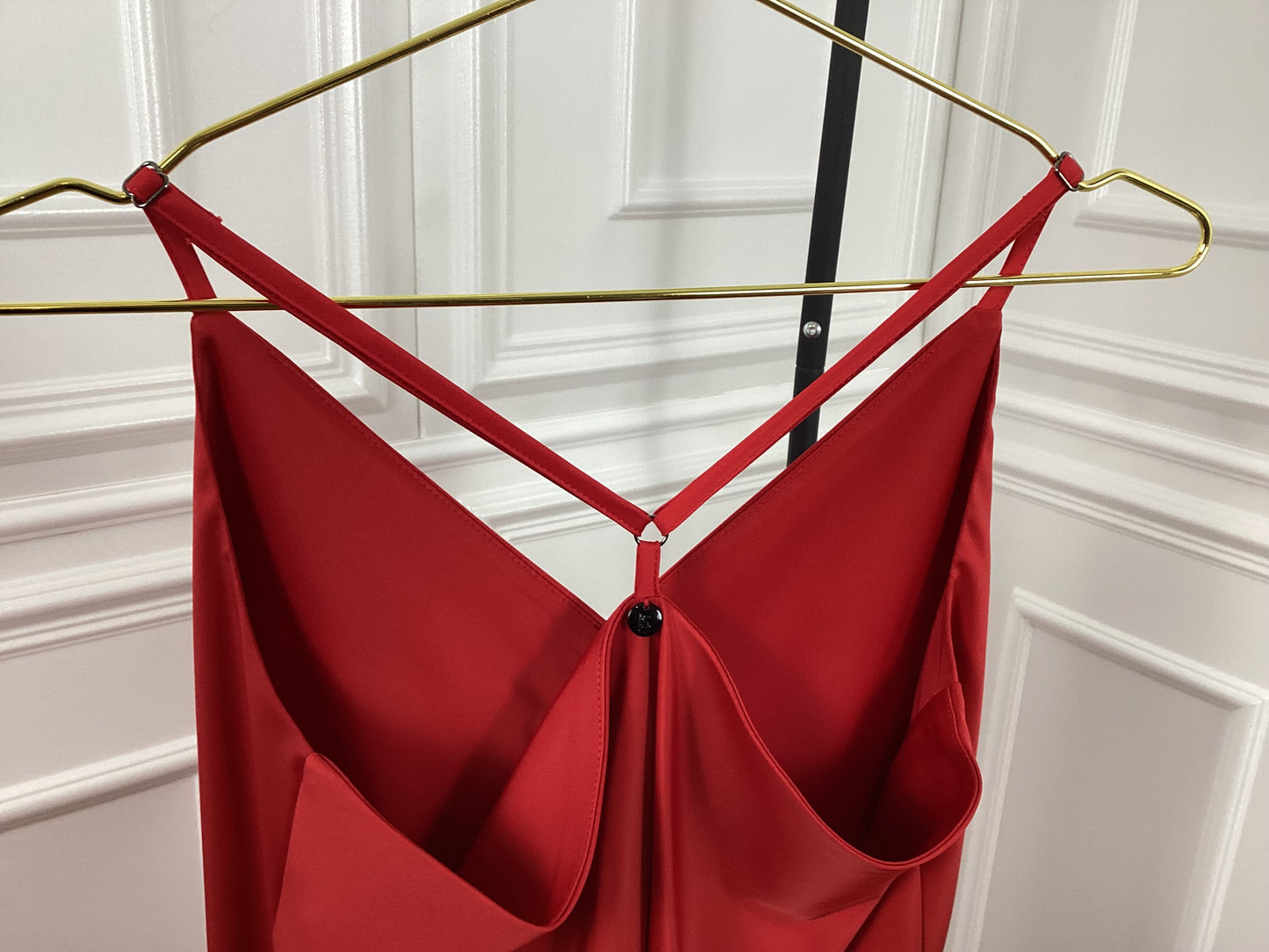 Kleid festlich rot Satin Look Wow