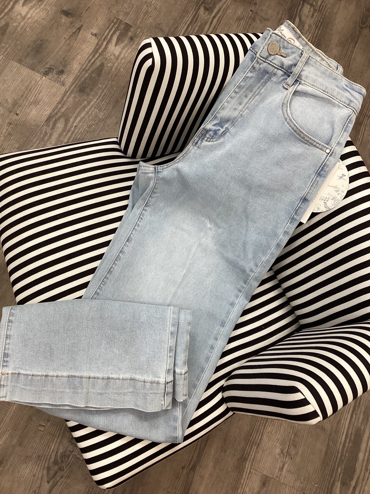 Damen Jeans Love ❤️  Wide Flare amour sky blue