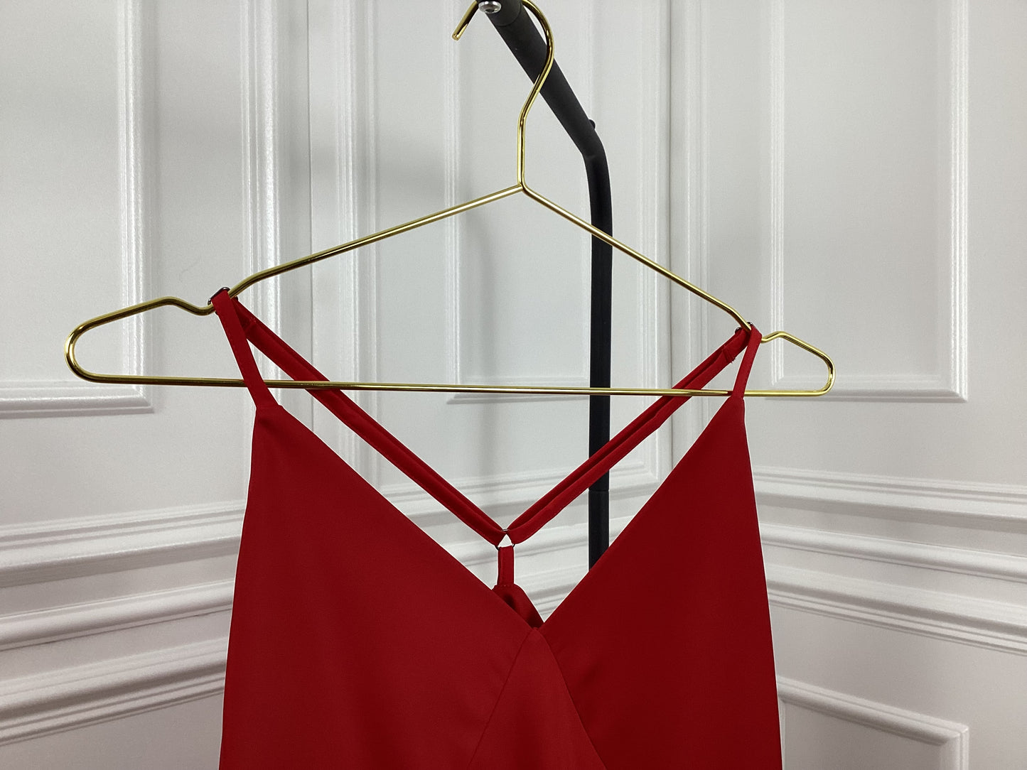 Kleid festlich rot Satin Look Wow