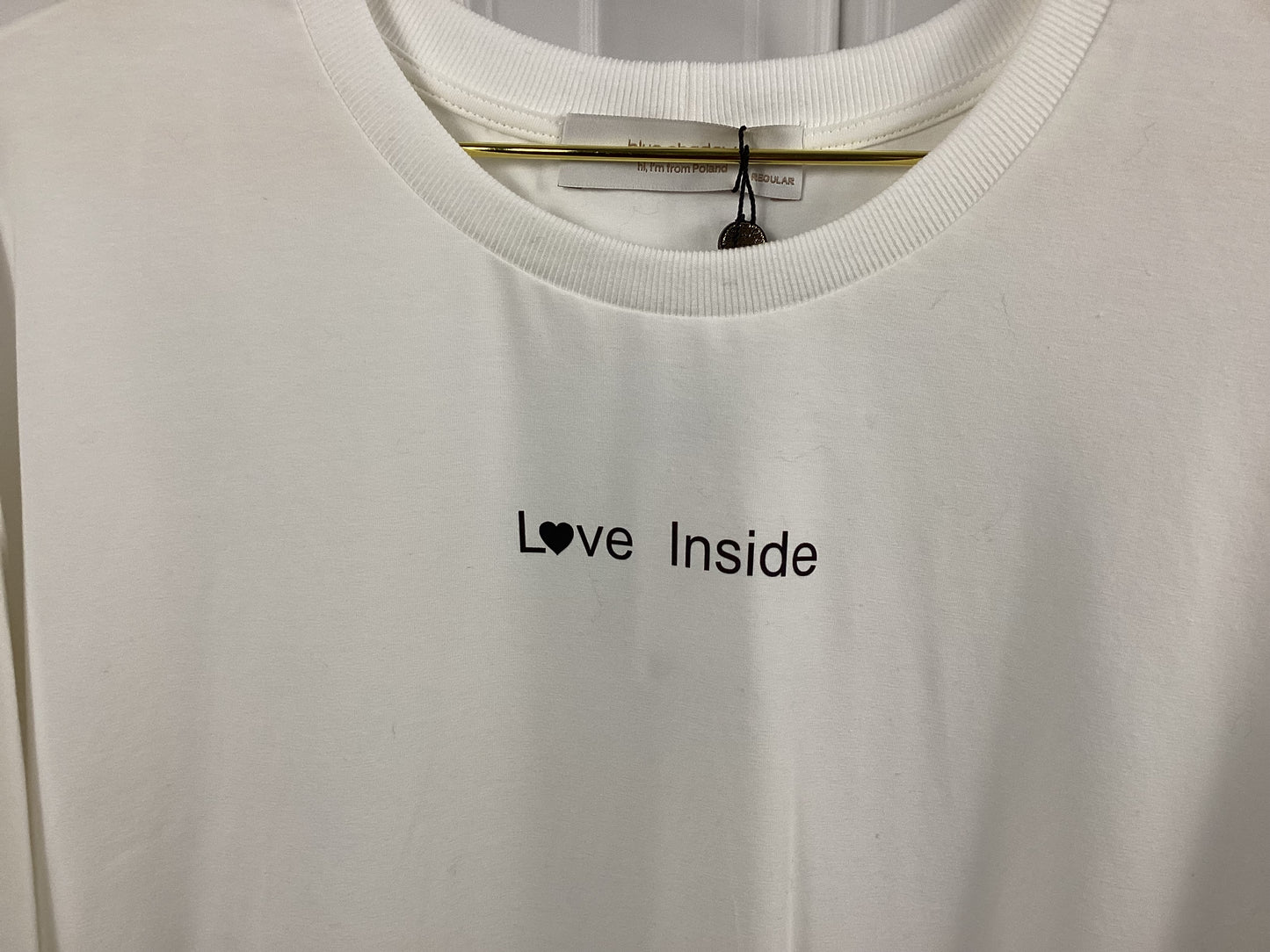 Damen Oversize T-Shirt black white cotton Love Inside