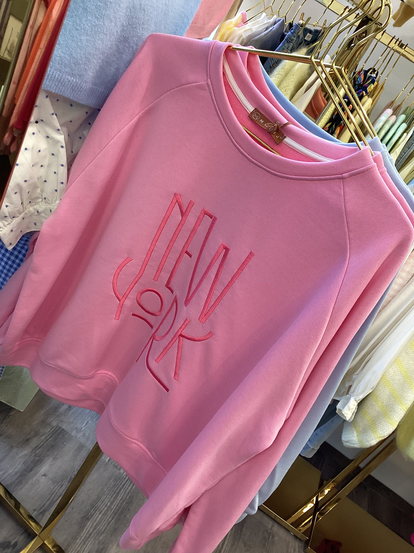 Damen Sweatshirt New York 🎀🩵 One Size