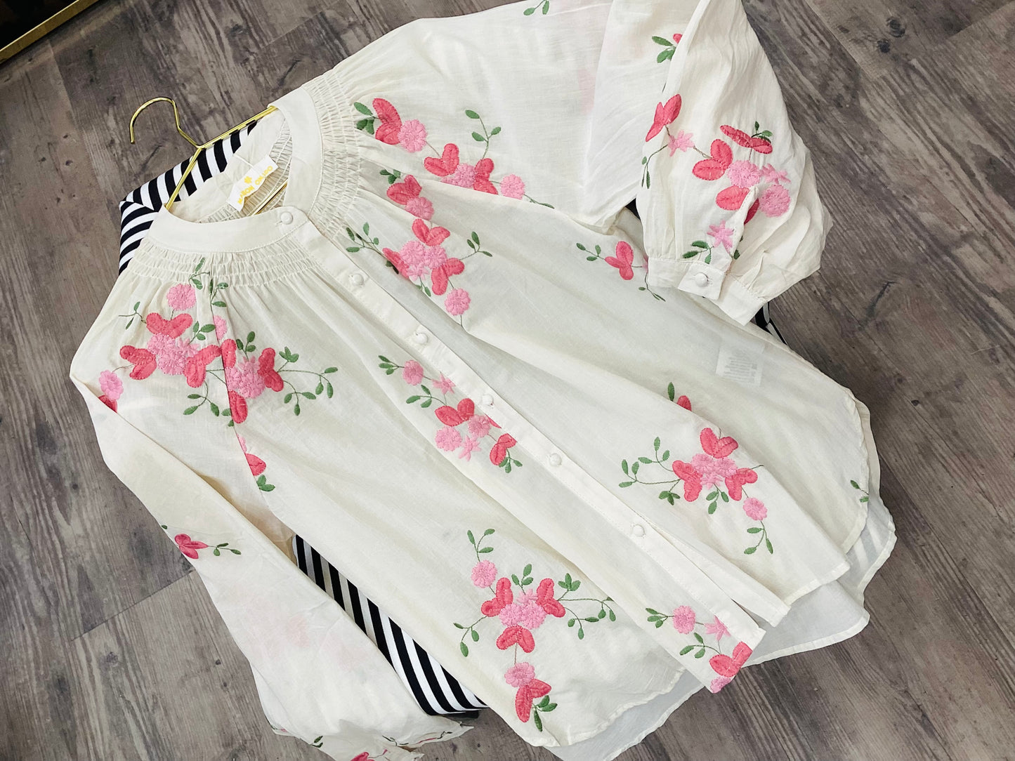 Damen Bluse Flowers with Vanille 🌸🌷 Baumwolle