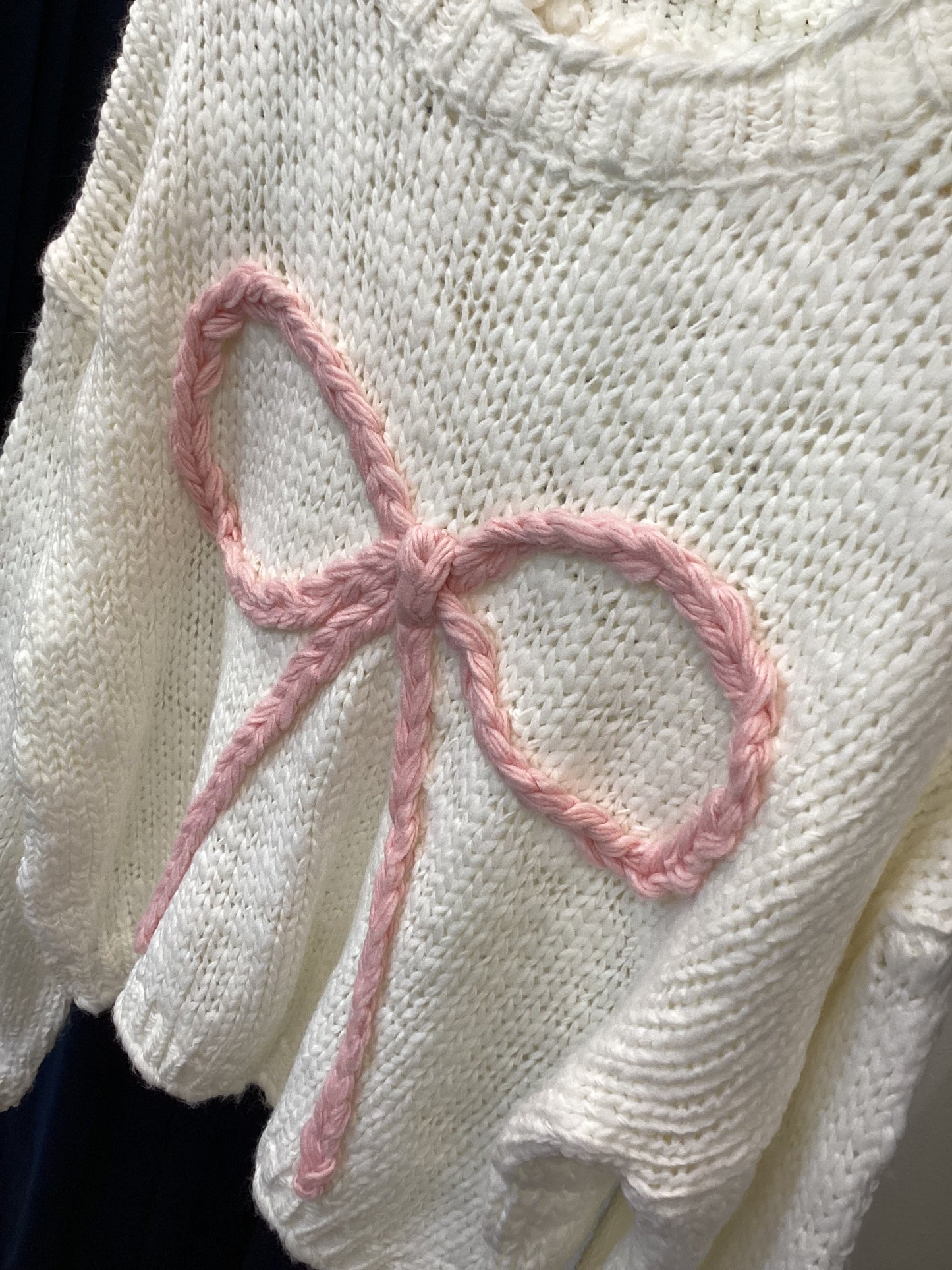 Damen Pullover 🎀 One Size ecru Baumwolle