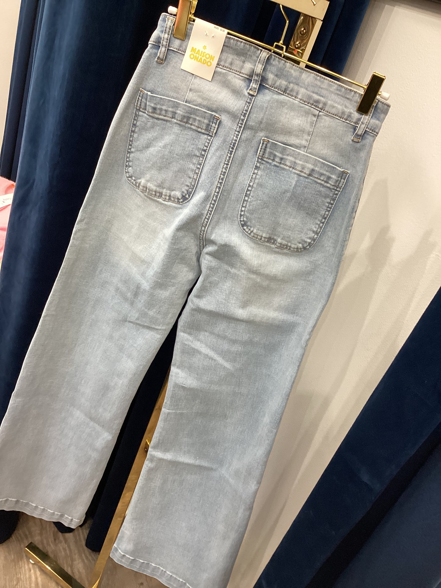 Damen Jeans Love ❤️  Wide Flare amour sky blue