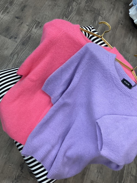 Damen Pullover 🎀💜 Kurzarm One Size