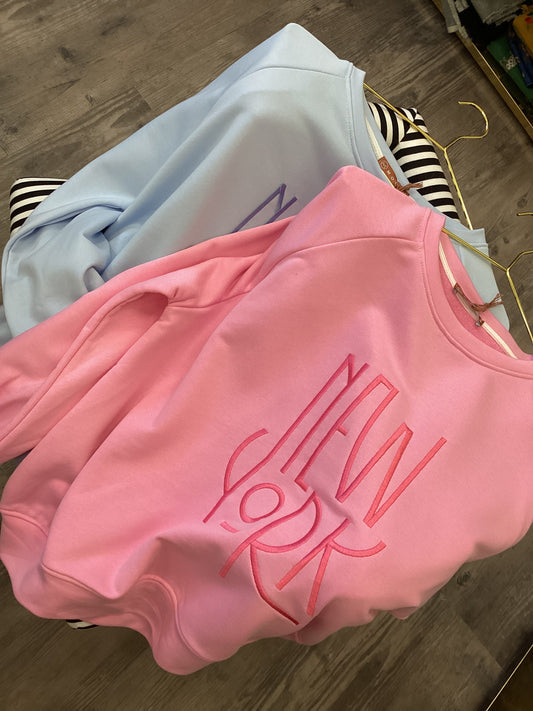 Damen Sweatshirt New York 🎀🩵 One Size
