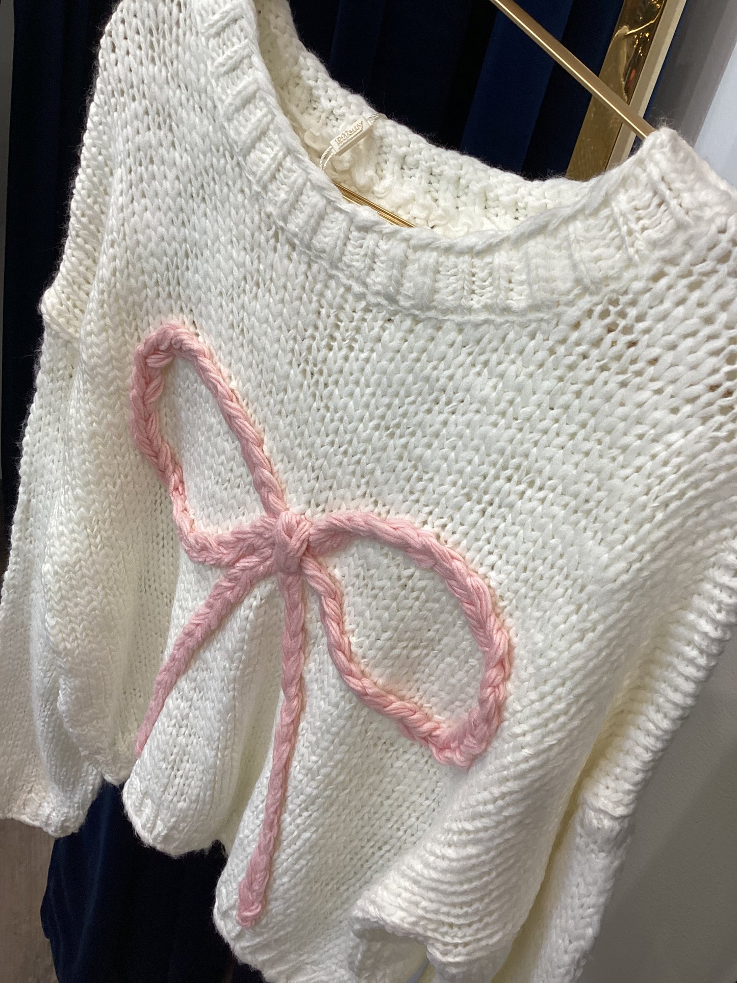 Damen Pullover 🎀 One Size ecru Baumwolle