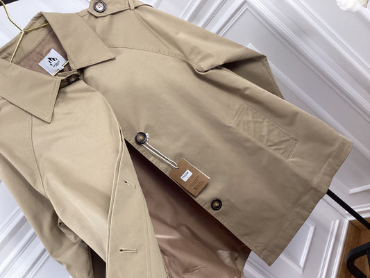 Trenchcoat kurz Jacke beige Frühling Damen Oversize Knöpfe