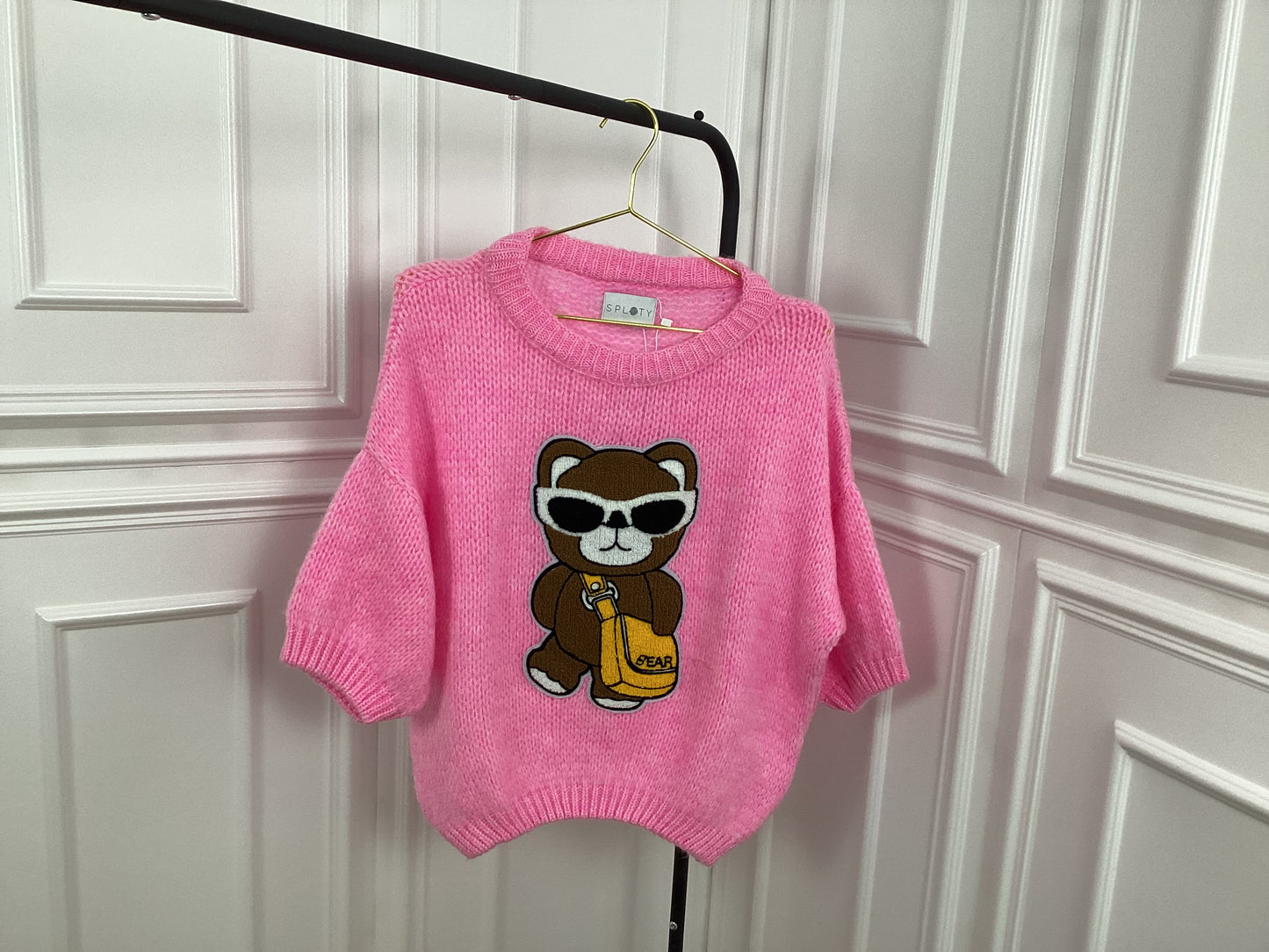 Damen Pullover kurzarm Teddy Bär kuschelig warm Sale