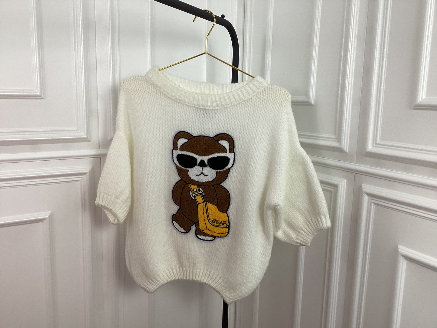 Damen Pullover kurzarm Teddy Bär kuschelig warm Sale