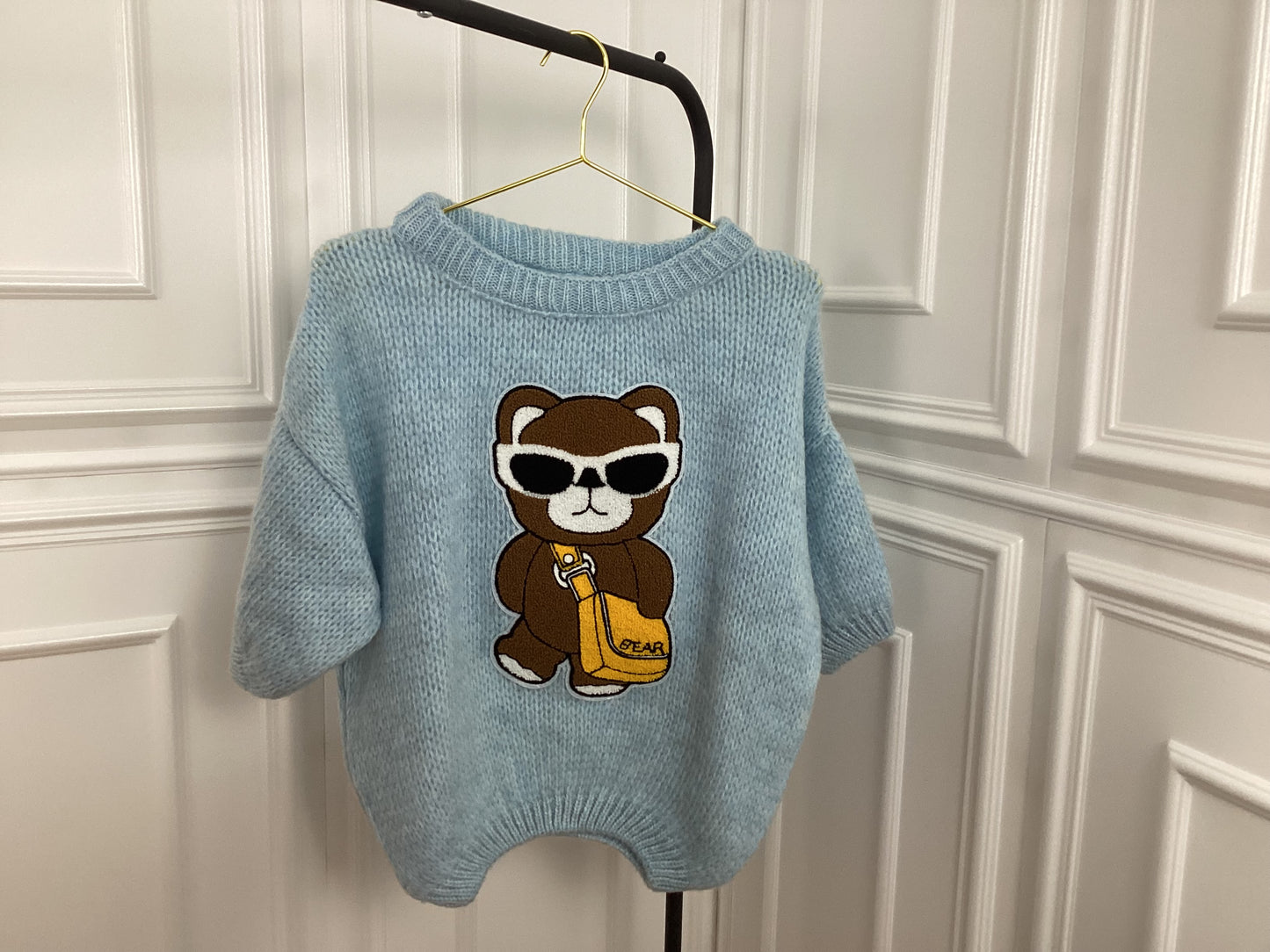 Damen Pullover kurzarm Teddy Bär kuschelig warm Sale