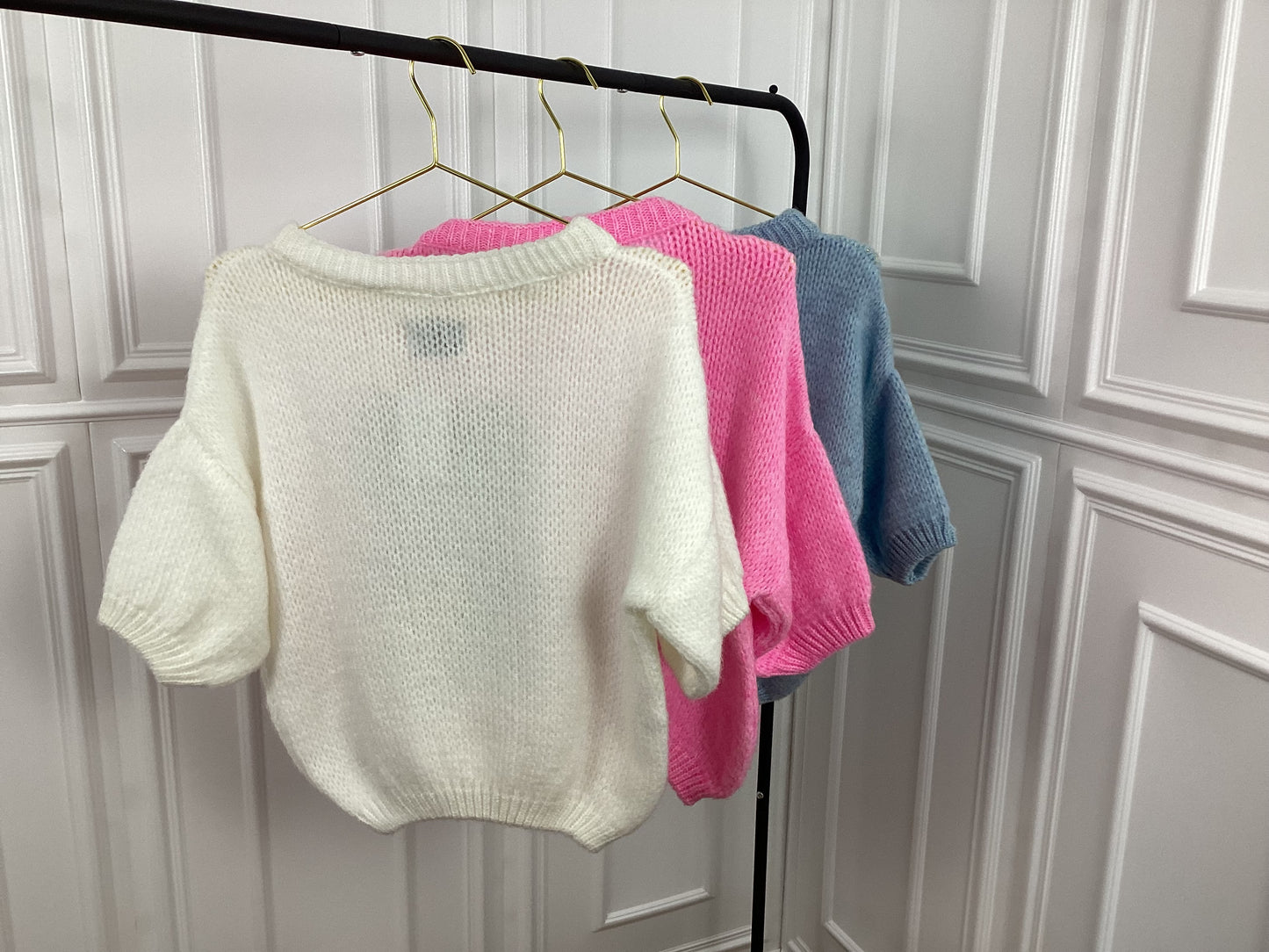 Damen Pullover kurzarm Teddy Bär kuschelig warm Sale